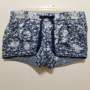 Mossimo shorts Small floral print elastic pull on waist drawstring 100% cotton